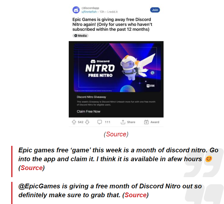 EPIC GAMES FREE DISCORD NITRO