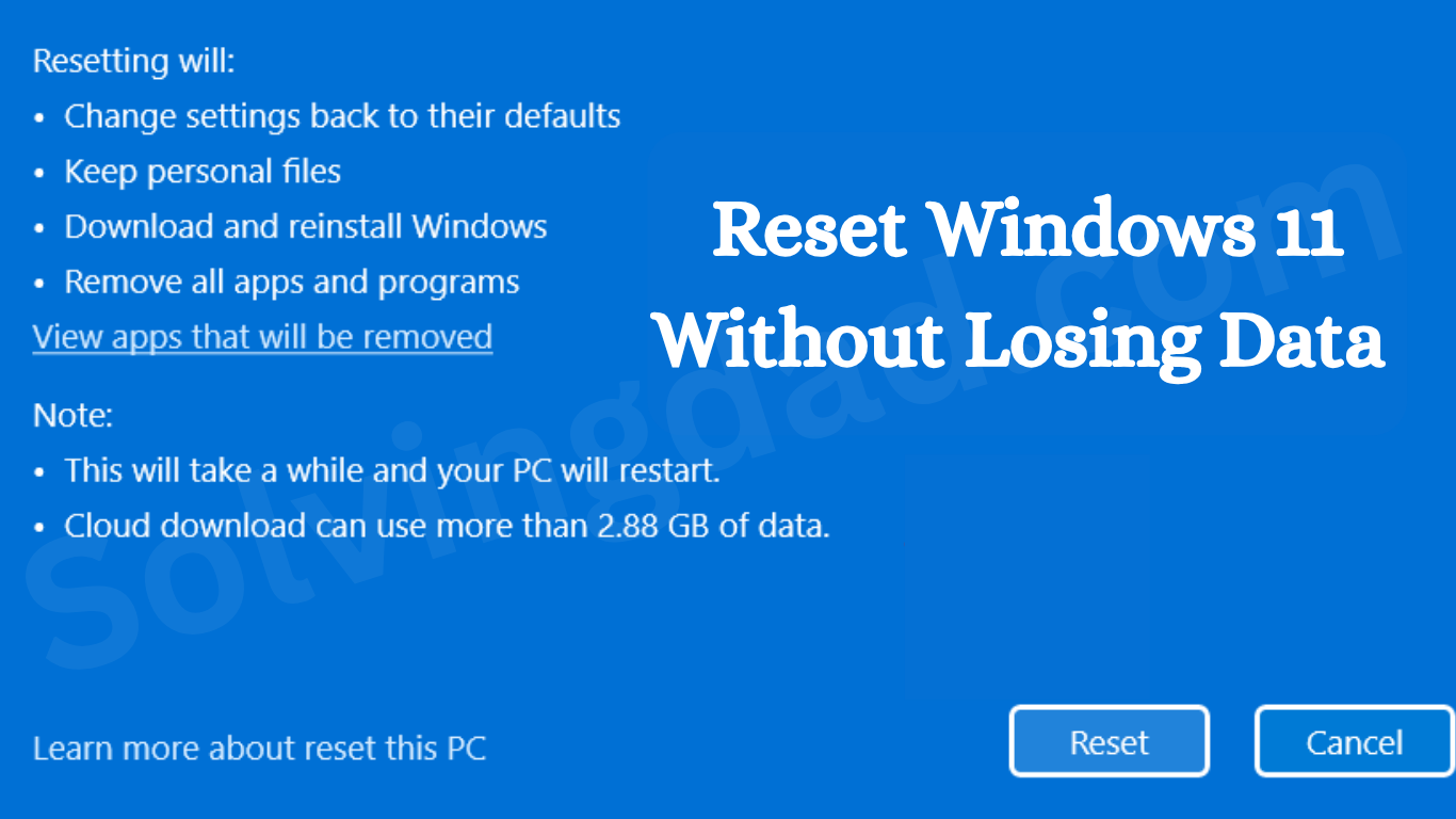 How to Reset Windows 11 Without Losing Data (Step-by-Step Guide)
