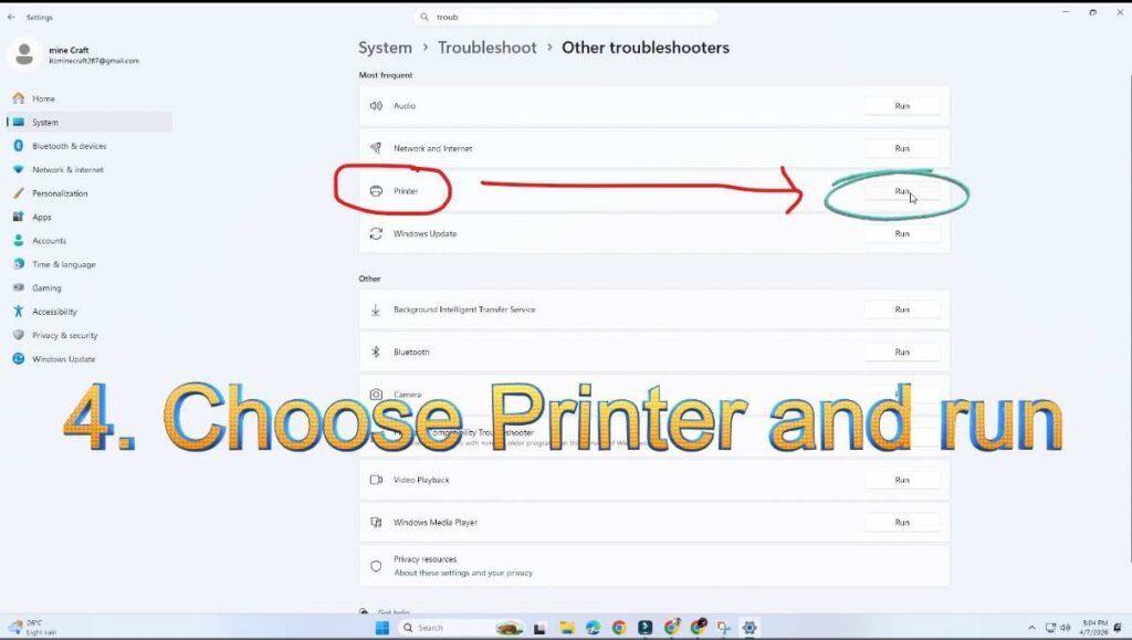 Printer Showing Offline