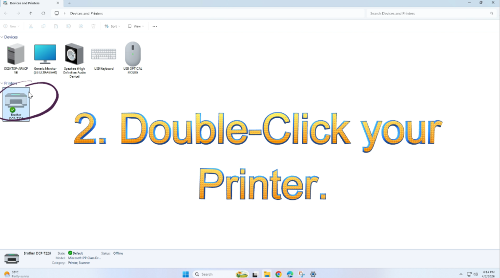 Printer Showing Offline