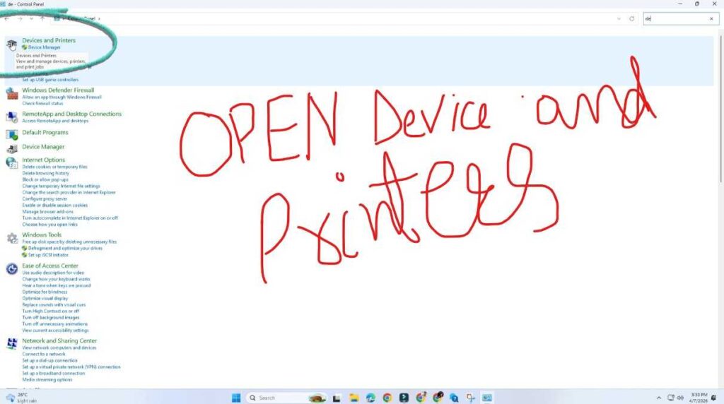 Printer Showing Offline