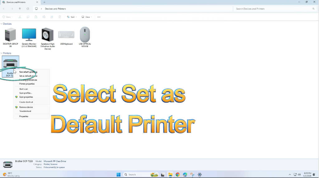 Printer Showing Offline