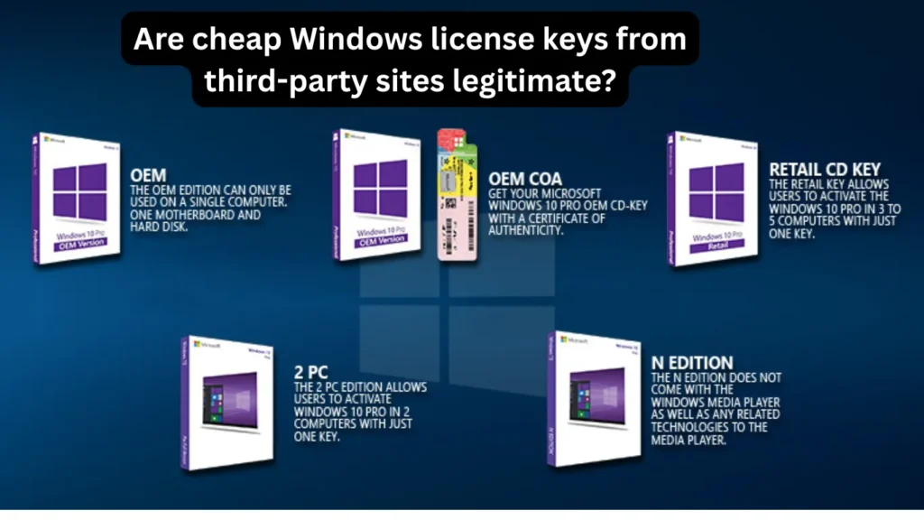 Are cheap Windows license keys from third-party sites legitimate?