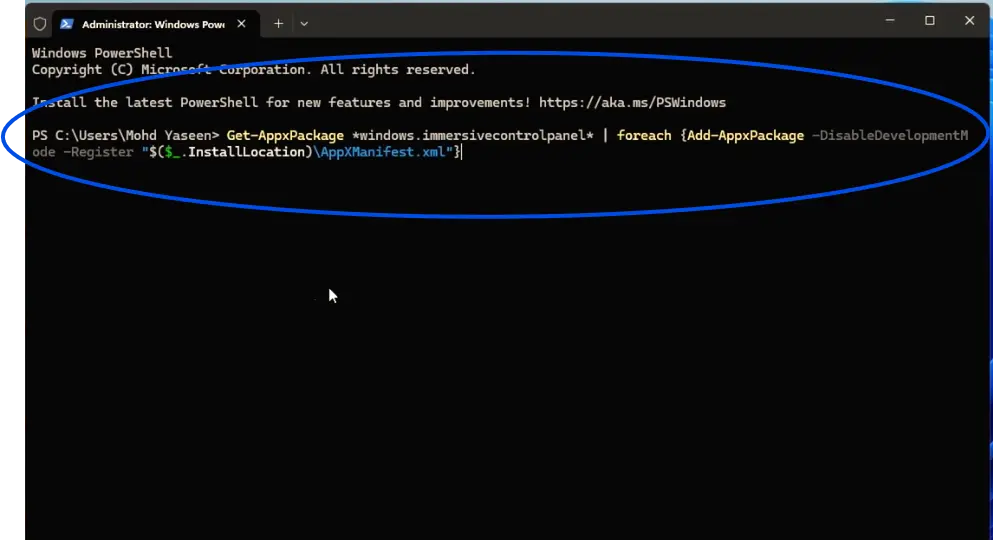 Cannot Open Settings in Windows 11