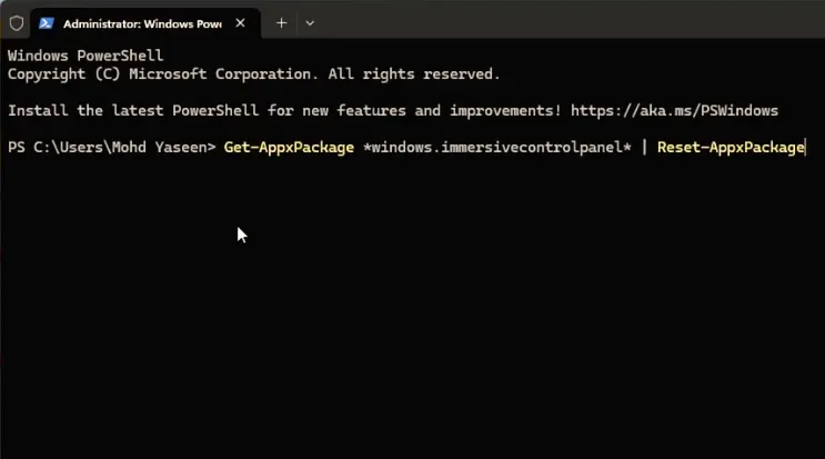 Cannot Open Settings in Windows 11