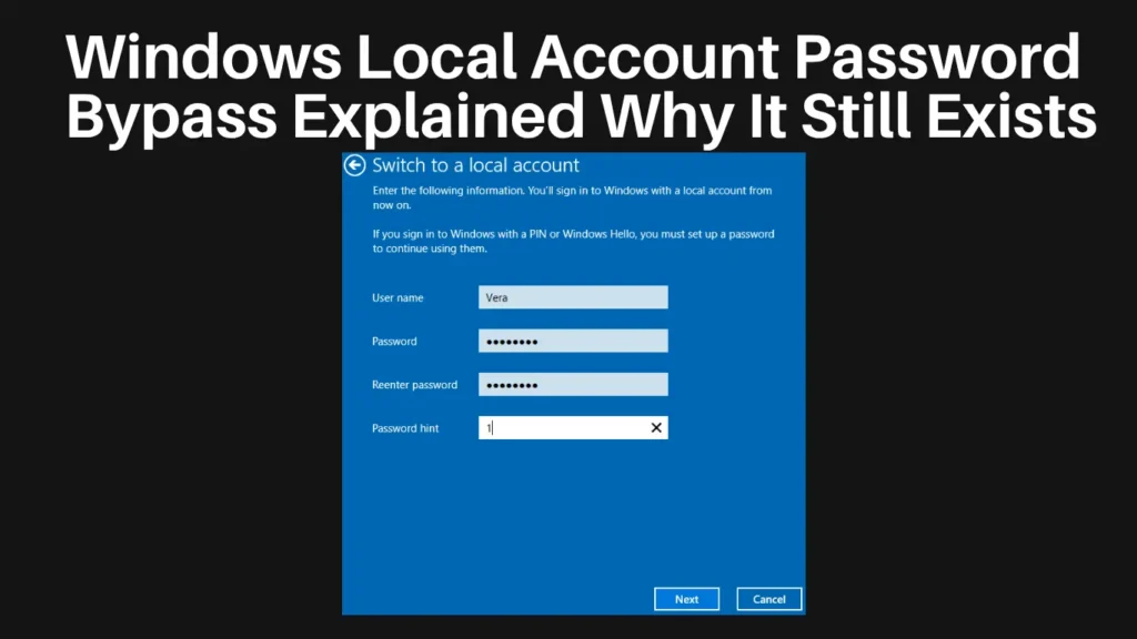 Windows Local Account Password Bypass Explained Why It Still Exists